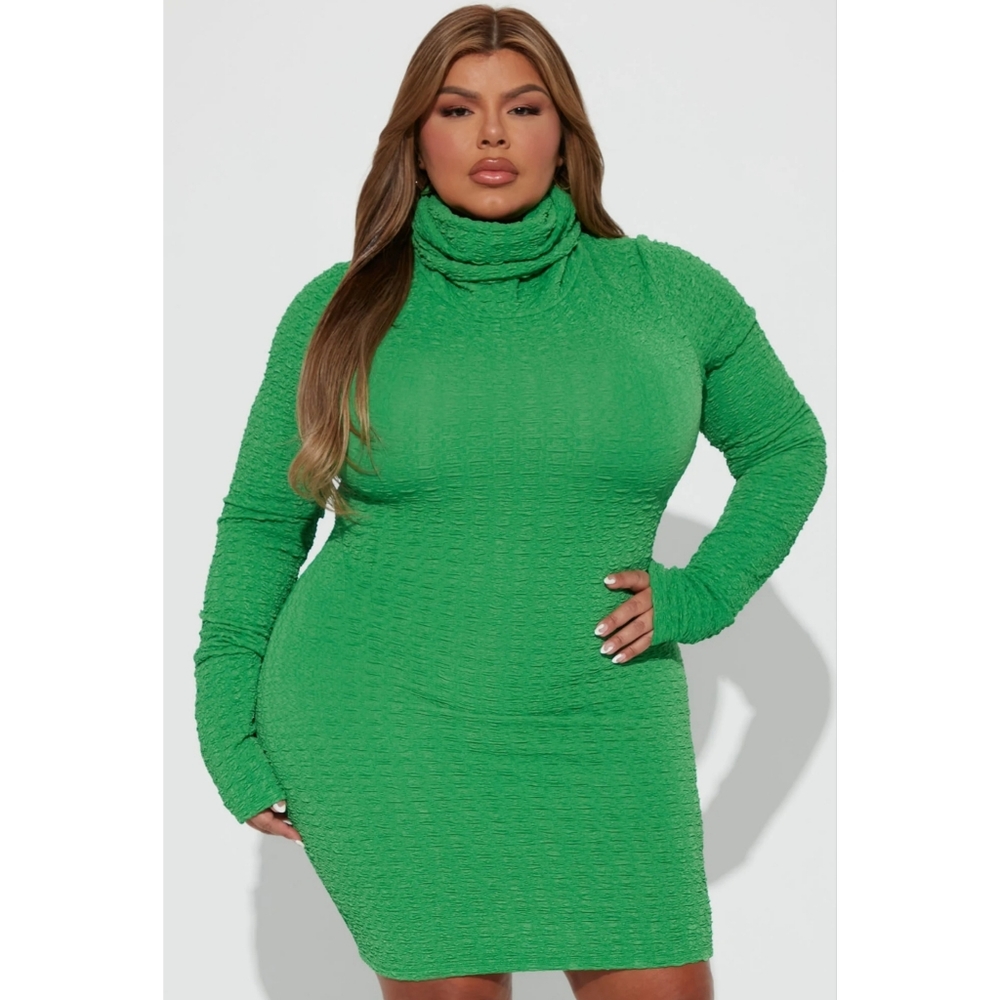 Fashion Nova | Julie Long Sleeve Mini Dress - Green